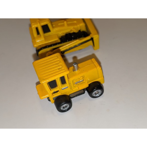 Lot 4 Vintage Galoob Micro Machines Construction Trucks Yellow Black - Picture 5 of 9